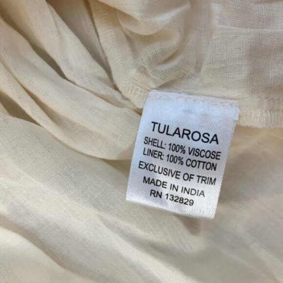 Tularosa Revolve Huxley Top Cream Tassels ties Gauze Crochet Flutter Sleeve XS - Picture 14 of 16